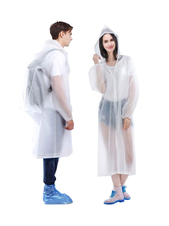 Waterproof Jacket Clear EVA Raincoat Rain Coat Hooded Poncho Rainwear Unisex
