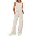 thumbnail image 1 of Wehilion Women's Wide Leg Jumpsuit Casual Versatile Sleeveless Solid Color Commuting Pants Jumpsuit Casual, 1 of 8