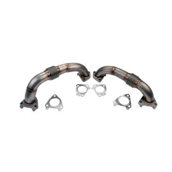 Wehrli Custom Fabrication  Single Turbo Passenger Side & Driver Side Stainless Up Pipe Kit for 2001-2016 Chevy Silverado 3500