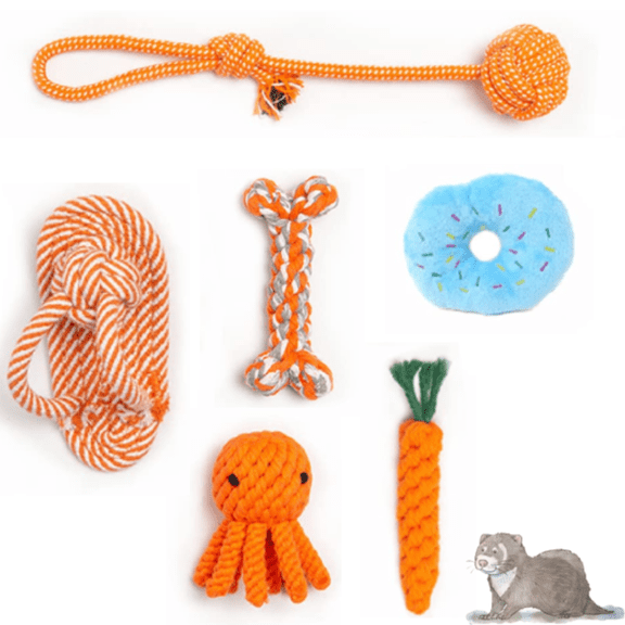 WeiDongzhuo 6 Pcs Rabbit Toy for Teeth, Bunny Toys, Rabbit Chew Toys, Bunny Chew Toys for Teeth, Loofah Wood Sticks Ball Toys for Rabbits, Guinea Pig, dog