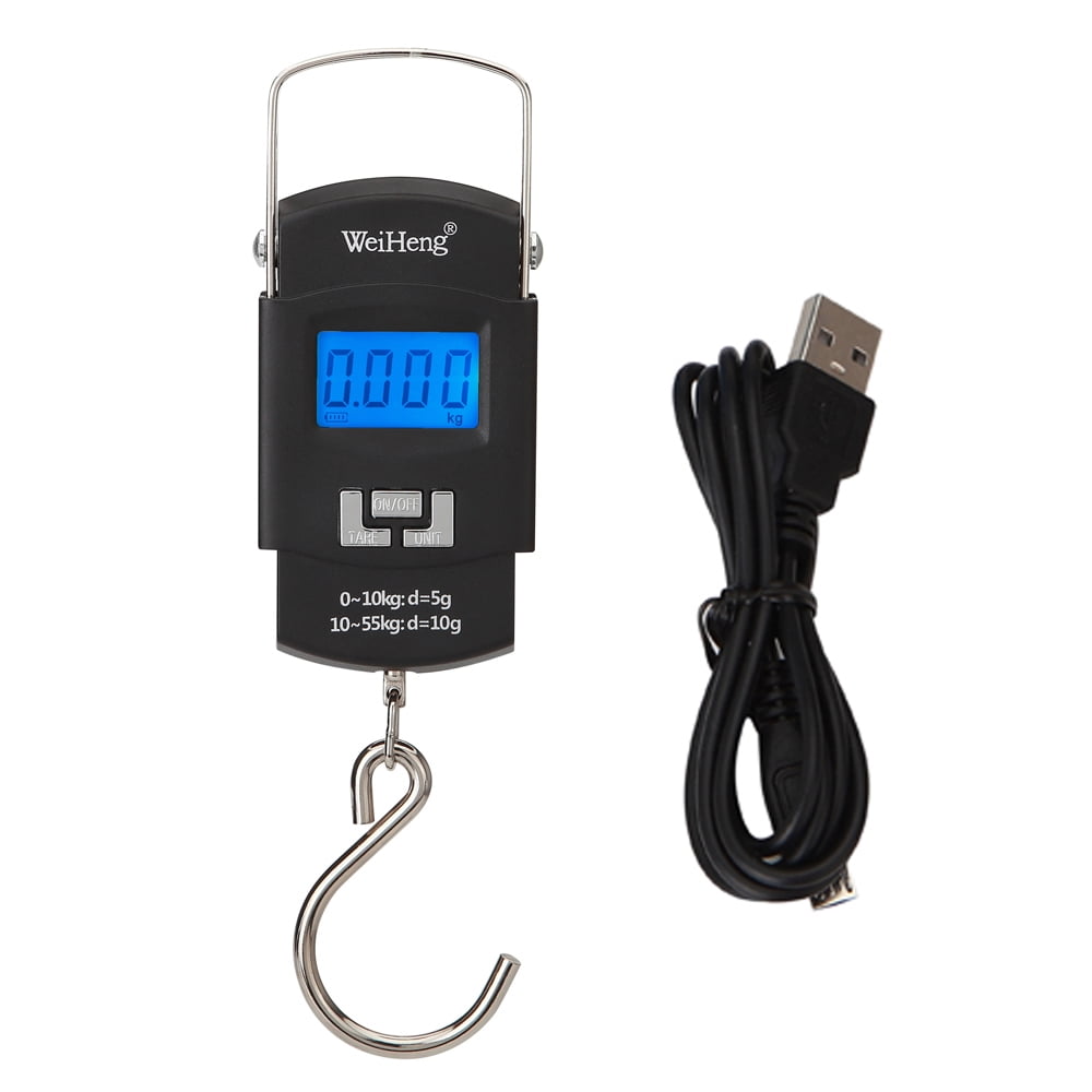 Weiheng Wh-a25 Rechargeable Portable Electronic Scale LCD Display Luggage Scale Multi-Unit Conversion Retractable Storage Handle 55kg Double Accuracy