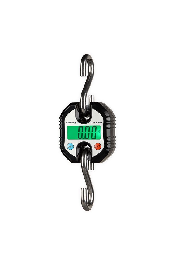 WeiHeng WH-C100 Mini Heavy Duty Electronic Digital Stainless Steel Hook Scale Hanging Crane Scale LCD Loop Weight Balance 150kg Double Accuracy