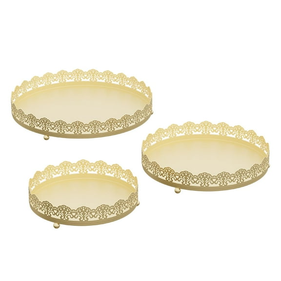 WeiLaiKeQi 3 Pieces Cake Display Trays Cupcake Trays for Tea Party Desktop Coffee Table