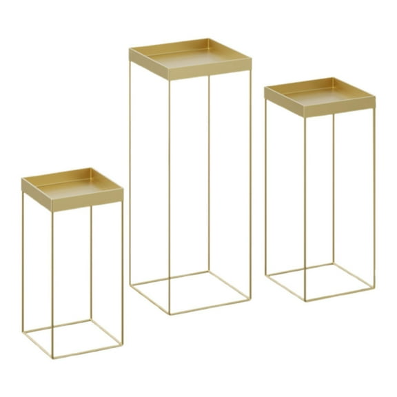 WeiLaiKeQi 3 Pieces Cupcake Stands Cupcake Serving Tray Metal Dessert Display Cupcake Riser Rack for Table Kitchen Wedding Home Birthday Gold