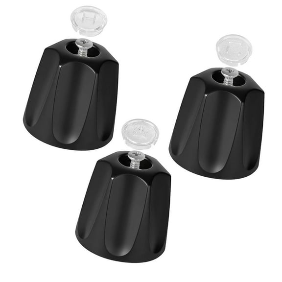 WeiLaiKeQi 3 Pieces Shower Knobs Components Bathtub Faucets for Dorm Bathroom Household Black