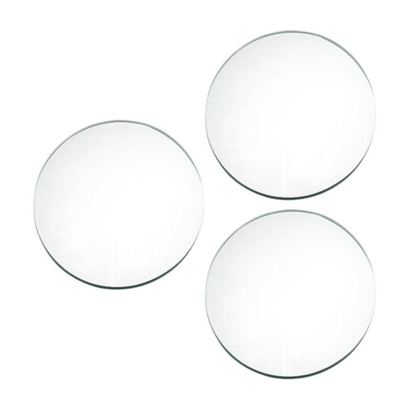 WeiLaiKeQi 3x Round Mirrors for Centerpieces for Tables Decorative Mirror Trays Decorative Acrylic Round Mirror Plate for Table Ornament argent 15cm