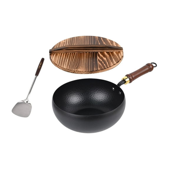 WeiLaiKeQi 9.45inch Wok Pan Boiling Induction Cooker Cookware for Hotel Restaurant Home Hammer pattern