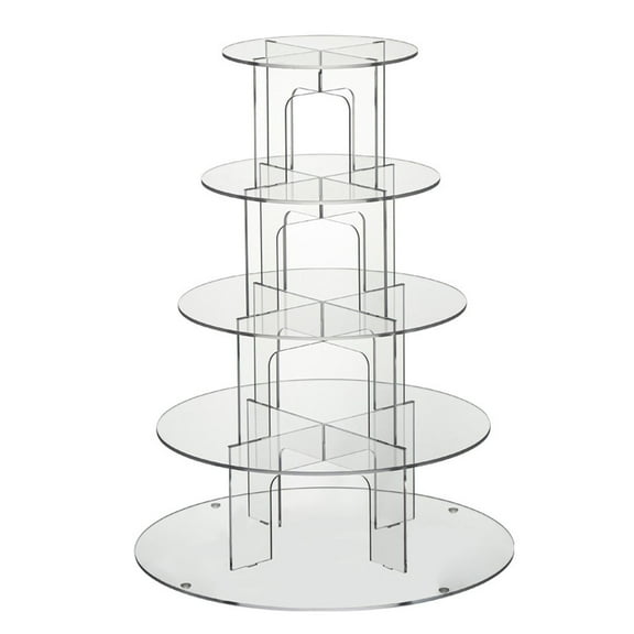 WeiLaiKeQi Acrylic Cupcake Stand Tiered for Party Supplies Festive Decor Snacks Display 5 Tier