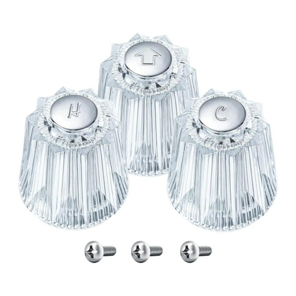 WeiLaiKeQi Acrylic Shower Knob Shower Handle Crown Clear Temperature Markings Tub Faucet Handle Bathroom Accessories for Household Dorm