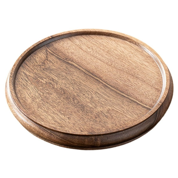 WeiLaiKeQi Bamboo Serving Tray Cake Tray Food Storage Platter for Snack Breakfast Fruit round