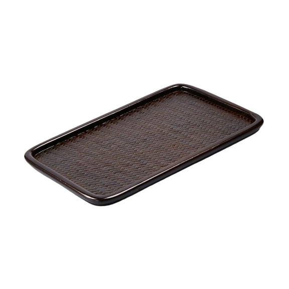 WeiLaiKeQi Bamboo Serving Tray Food Platter Rectangle Serving Tray for Hotel Home Party Dark Brown