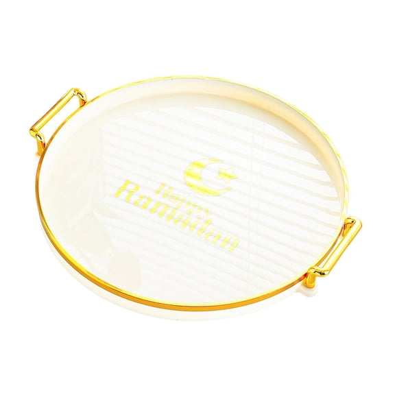 WeiLaiKeQi Breakfast Platter with Handle Bathroom Vanity Tray for Living Room Dish Home Yellow