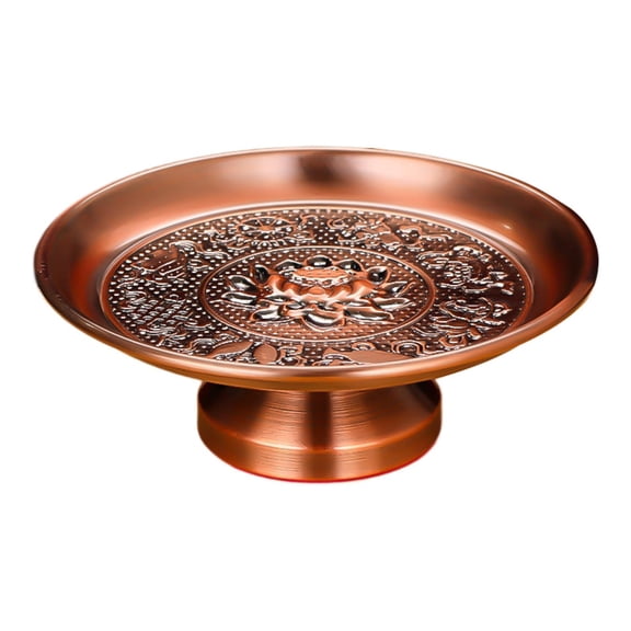 WeiLaiKeQi Buddhist Offering Plate Decorative Bowl,Food Dessert Snack Holder,Chinese Footed Bowl Lotus Fruit Tray for Desktop Decoration M