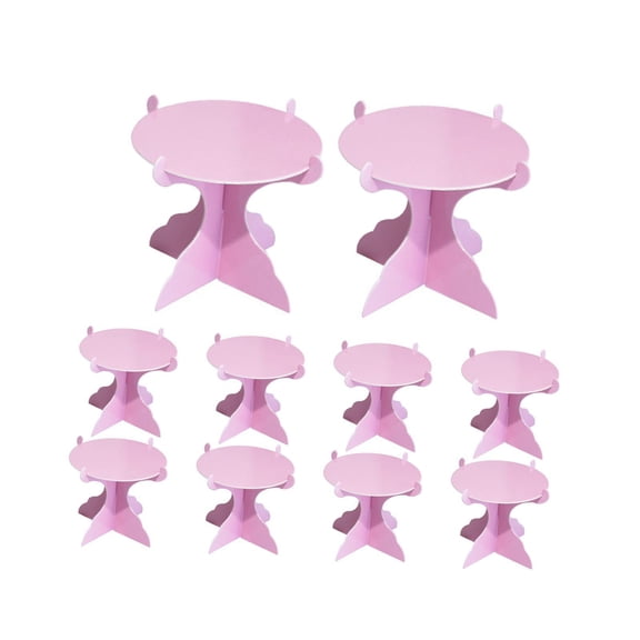 WeiLaiKeQi Cake Stand Cake Shelf Fruit Rack Round Cosmetic Organizer Pastry Plate Serving Platter Stand for Party Birthday Table Kitchen Pink