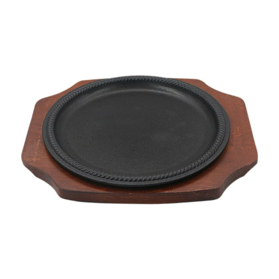 WeiLaiKeQi Cast Steak Plate Nonstick Round Shape Skillet for Kitchen Restaurant Cooking L