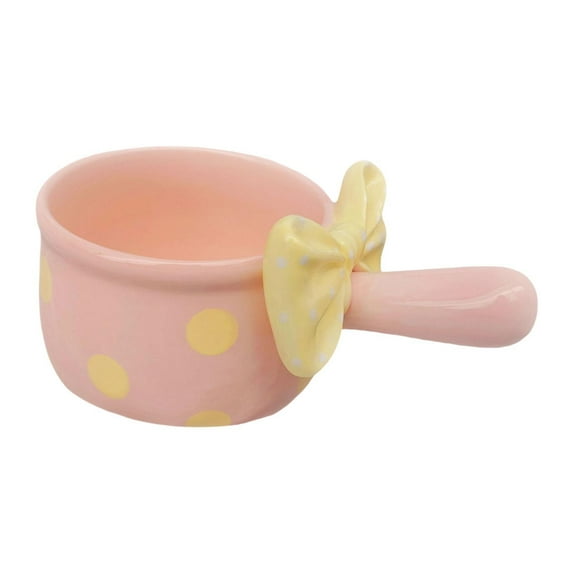 WeiLaiKeQi Ceramic Soup Crock Single Handle 600ml Noodle Bowl for Restaurant Home Salad Pink