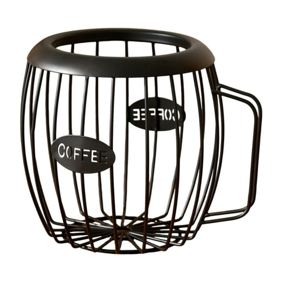 WeiLaiKeQi Coffee Pod Basket Coffee Pod Holder Coffee Bar Counter Organizer Coffee Pod Storage Organizer for Restaurant Kitchen Counter Black