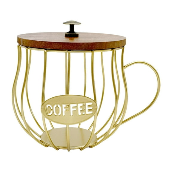 WeiLaiKeQi Coffee Pod Holder Modern Cup Shaped Sturdy Container for Office Home Desktop Gold