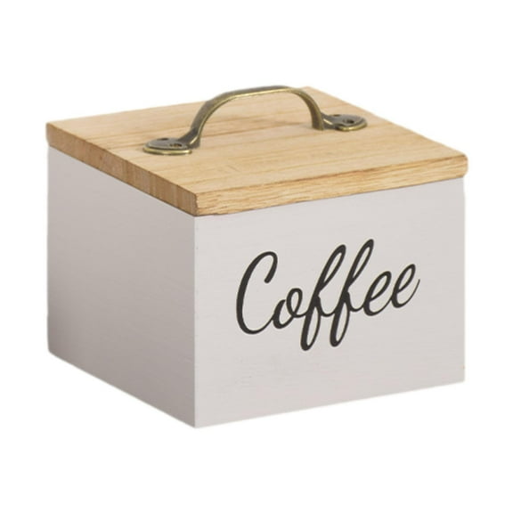 WeiLaiKeQi Coffee Pod Holder with Lid Coffee Bar Decor Display Box for Home Pantry Desk White