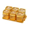 thumbnail image 1 of WeiLaiKeQi Condiment Jar with Tray 6 Grids Condiment Canisters for Candy Condiment Gold, 1 of 9