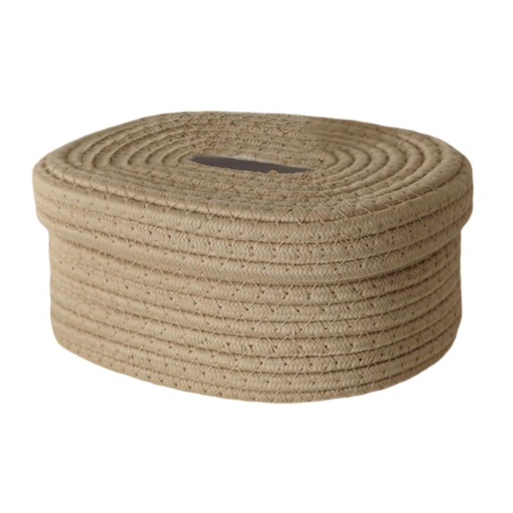 WeiLaiKeQi Cotton Rope Tissues Box Creative Tissue Dispenser for Office Counter Bedroom Brown