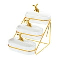 thumbnail image 1 of WeiLaiKeQi Dried Fruit Dish with Lid Platter Serving Tray for Cookies Appetizer Kitchen White 3 Tiers, 1 of 9