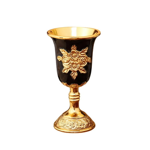 WeiLaiKeQi European Goblet Embossed Cup en Goblet for Bar Anniversary Wedding Black