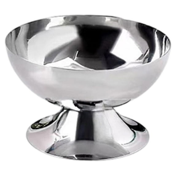 WeiLaiKeQi Footed Dessert Bowl Stainless Steel Goblet Bowl for Sundae Milkshakes Cereal Height 11cm