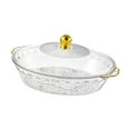 thumbnail image 1 of WeiLaiKeQi Fruit Bowl with Lid Container Decorative Dish for Kitchen Home Breakfast Tea clear 33.5x30.5x6cm, 1 of 9