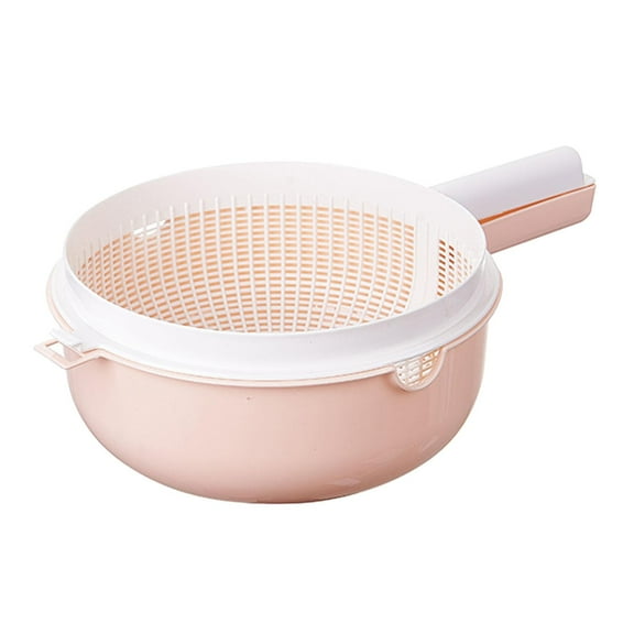 WeiLaiKeQi Fruit Cleaning Basin Thicken Material Food Strainer for Potato Salads Tomato Pink