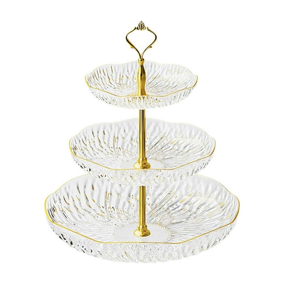 WeiLaiKeQi Fruit Plate Food Storage Organizer Cake Stand for Wedding Entertaining Snack 3 Tier
