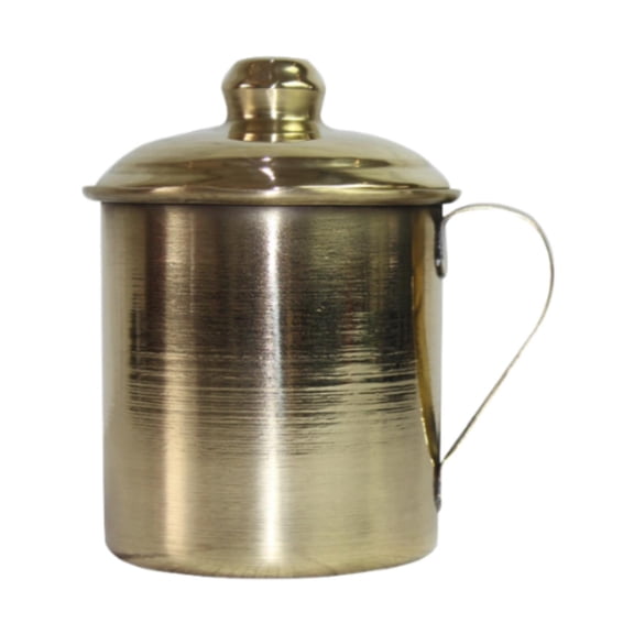 WeiLaiKeQi Handmade Bronze Tea Cup Bronze Coffee Mug Drinkware with Lid Handle Handcrafted Bronze Cup for Wedding Kitchen Tea House Cafe