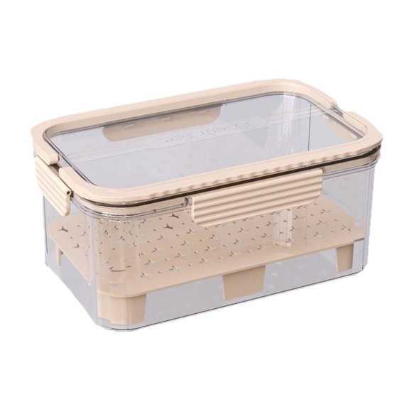 WeiLaiKeQi Ice Chilled Camping Food Container Airtight for Refrigerator Dessert Outdoor Beige