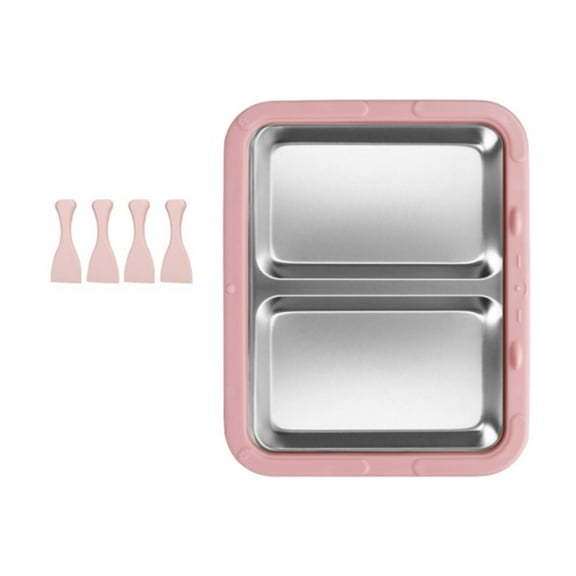 WeiLaiKeQi Ice Cream Maker DIY Household Easy to Clean Multifunction Instant Cold Plate Pink No Lid