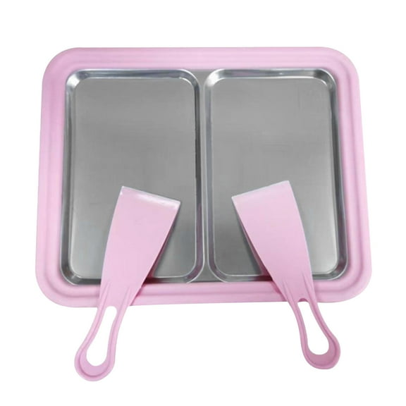 WeiLaiKeQi Ice Cream Maker Easy to Clean Cold Pan Plate for Yogurt Gelato Sorbet pink