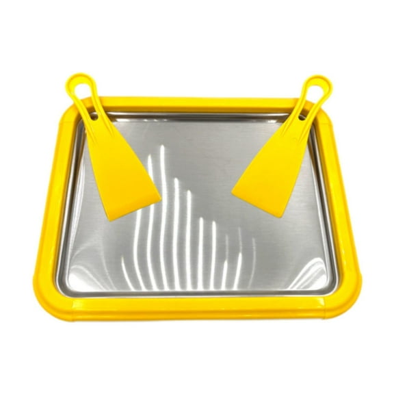 WeiLaiKeQi Ice Cream Maker Pan DIY Versatile Household Easy to Use Roll Ice Cream Maker yellow