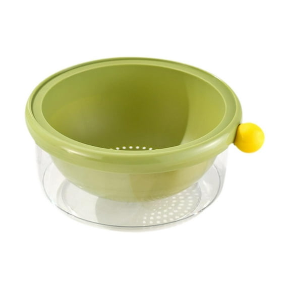 WeiLaiKeQi Kitchen Strainer Colander Bowl Berry Pasta Salad 2 in 1 Kitchen Colander Set Green 24x10.5cm