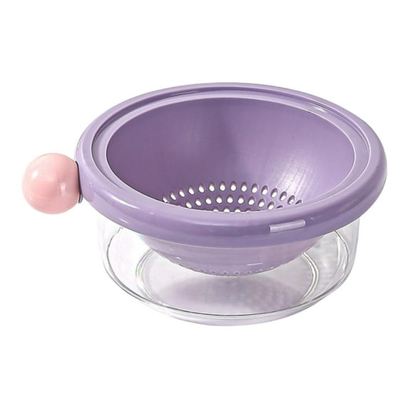 WeiLaiKeQi Kitchen Strainer Colander Bowl Berry Pasta Salad 2 in 1 Kitchen Colander Set Violet 24x10.5cm