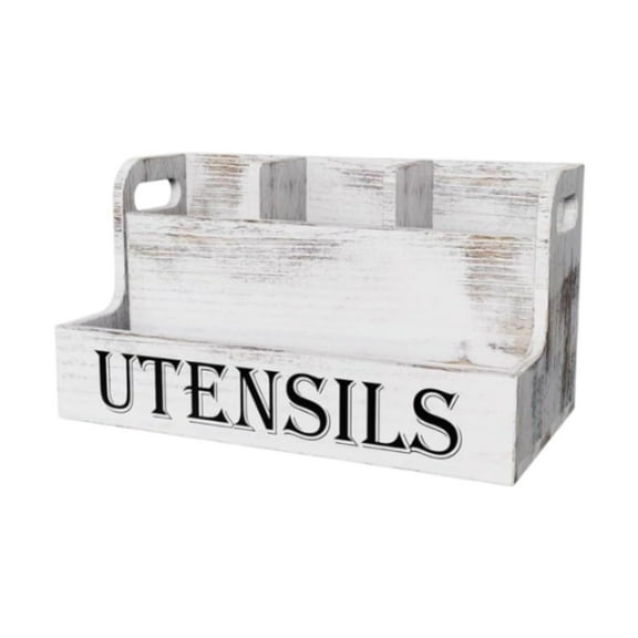 WeiLaiKeQi Kitchen Utensil Holder Farmhouse Utensil Storage for Flatware Fork Tableware