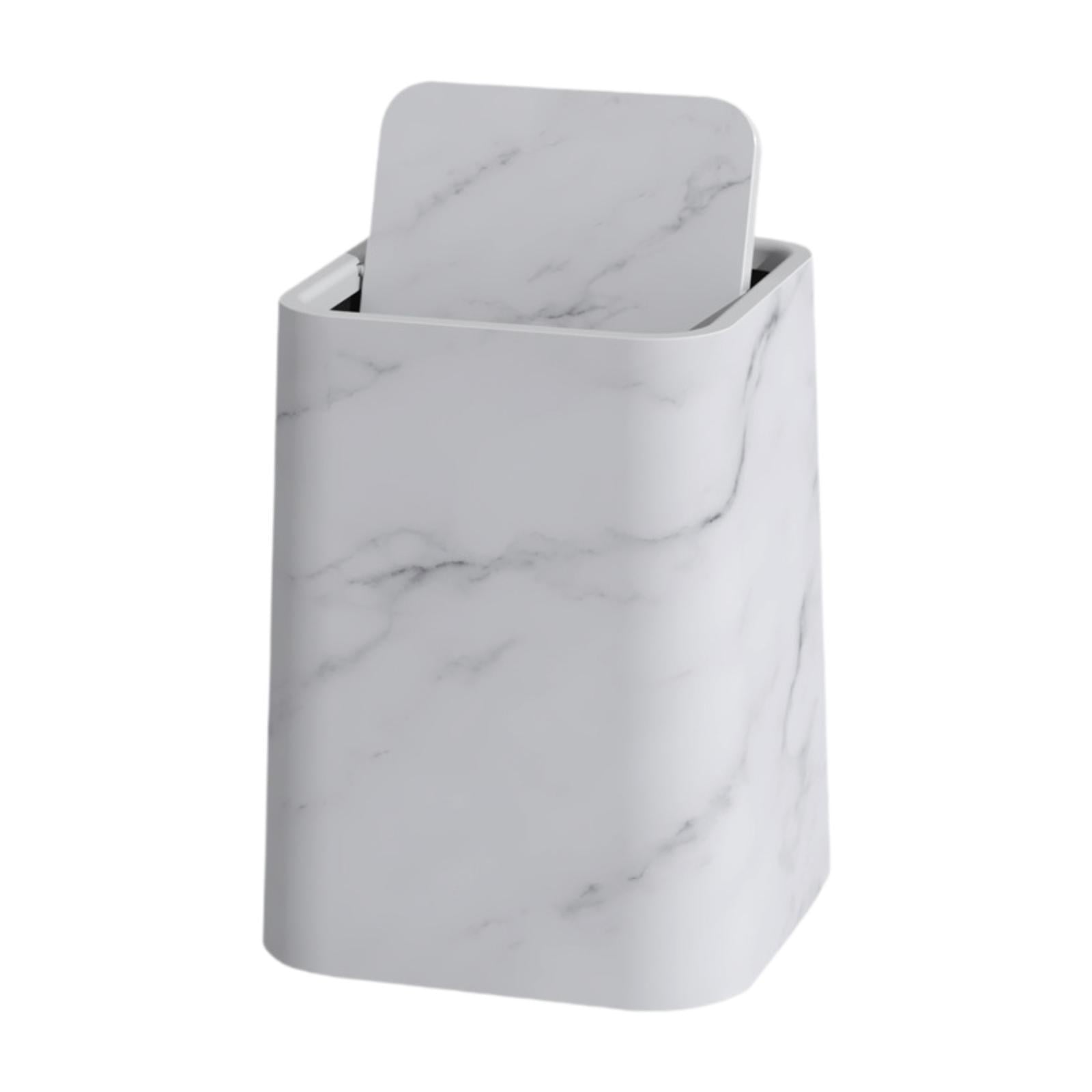 WeiLaiKeQi Marble Bathroom Trash Can Modern Garbage Container for Dorm ...