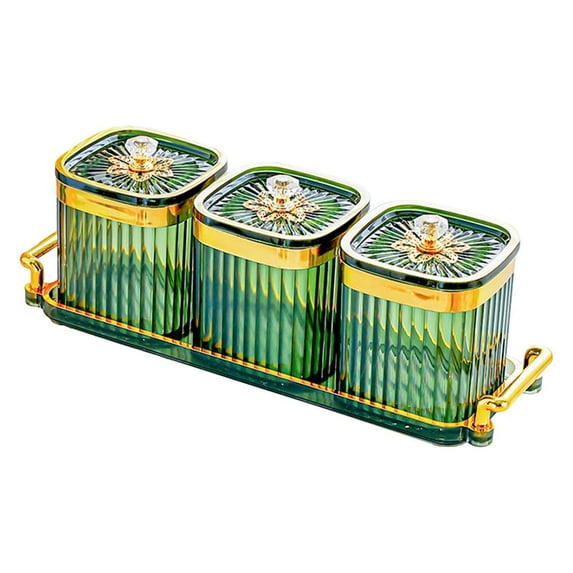 WeiLaiKeQi Nut and Candy Serving Tray Divided Serving Dishes,Snack Container,Candy Nut Serving Container for Cookies Fruit Appetizer Nut 3 Grid Green