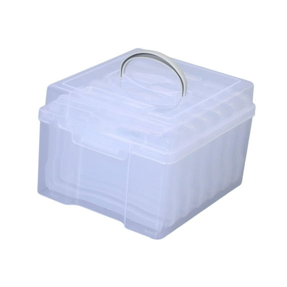 WeiLaiKeQi Photo Storage Box Compartment Photo Keeper Box for Scrapbook Papers Postcard Transparent