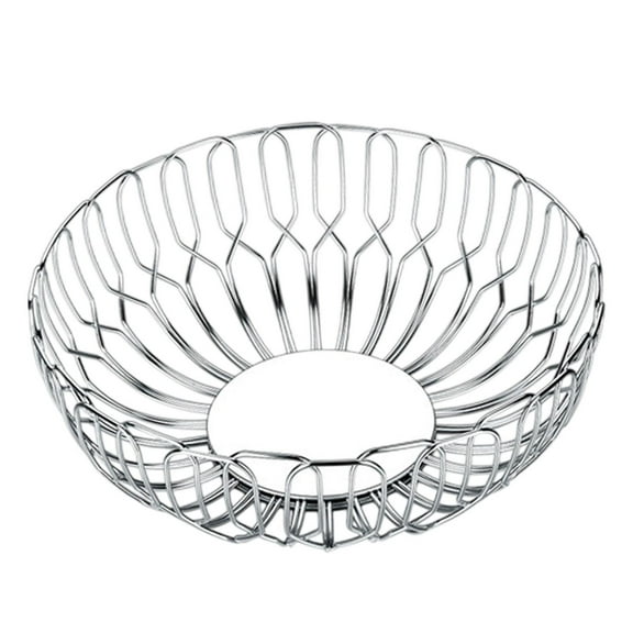 WeiLaiKeQi Stainless Steel Bread Basket Round Storage Basket for Living Room Restaurant Medium