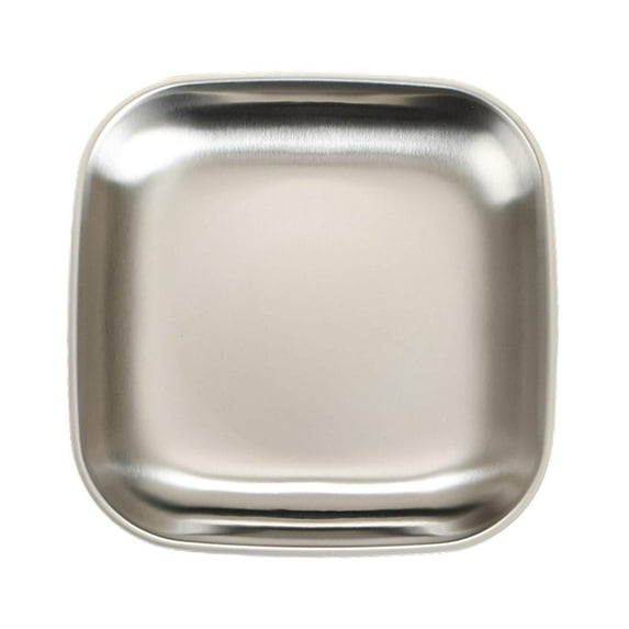WeiLaiKeQi Stainless Steel Plate Dishwasher Plate for Picnics Restaurant 22cmx22cm