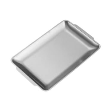 WeiLaiKeQi Stainless Steel Serving Tray Matte Metal Food Tray for Baking BBQ Commercial 22cmx14cm