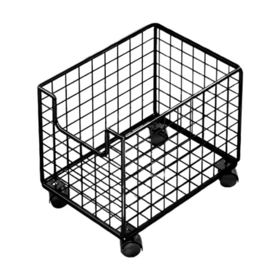 WeiLaiKeQi Under Desk Organizer Basket Box Utility Cart for Tools Classroom Small Space Black