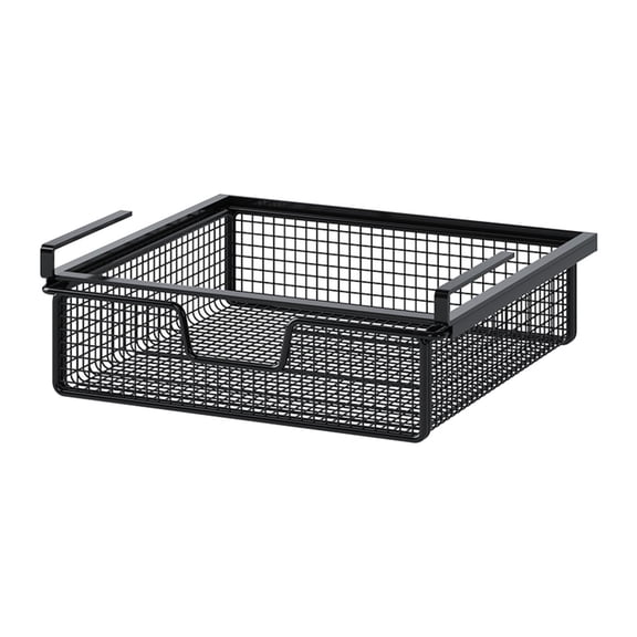 WeiLaiKeQi Under Shelf Storage Basket Clothing Sorting Rack for Cabinet Office Cupboard Black L