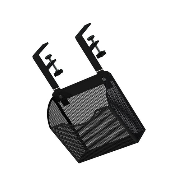 WeiLaiKeQi Under Table Storage Holder Clamp on Desk Basket for Bedroom Living Room Accs Black