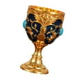 thumbnail image 1 of WeiLaiKeQi Vintage Medieval Goblet Anniversary Engraving Handcraft Ceremonial Drinkware Gold Blue, 1 of 9