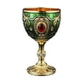 thumbnail image 1 of WeiLaiKeQi Wine Cup Tableware Bar Mini Chalice Collection Vintage Embossed Water Goblet Gold Green, 1 of 9